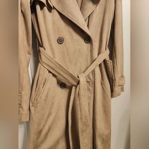 0073 NWT Zara Basic Outerwear Tan Vegan Suede Trench S